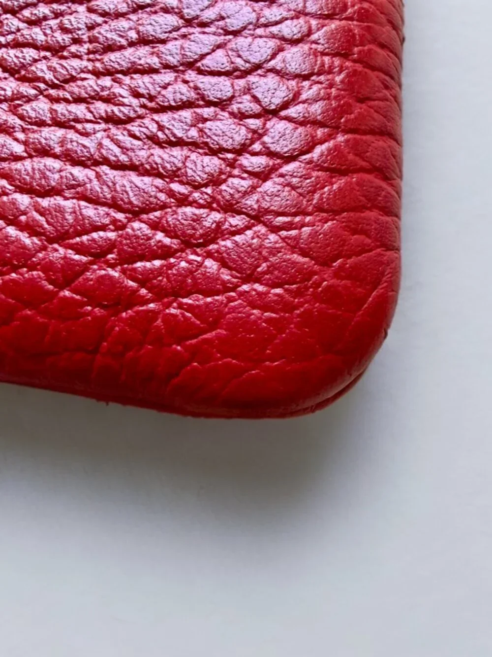 Gucci Red Leather Bamboo Tassel Zip Pouch Clutch